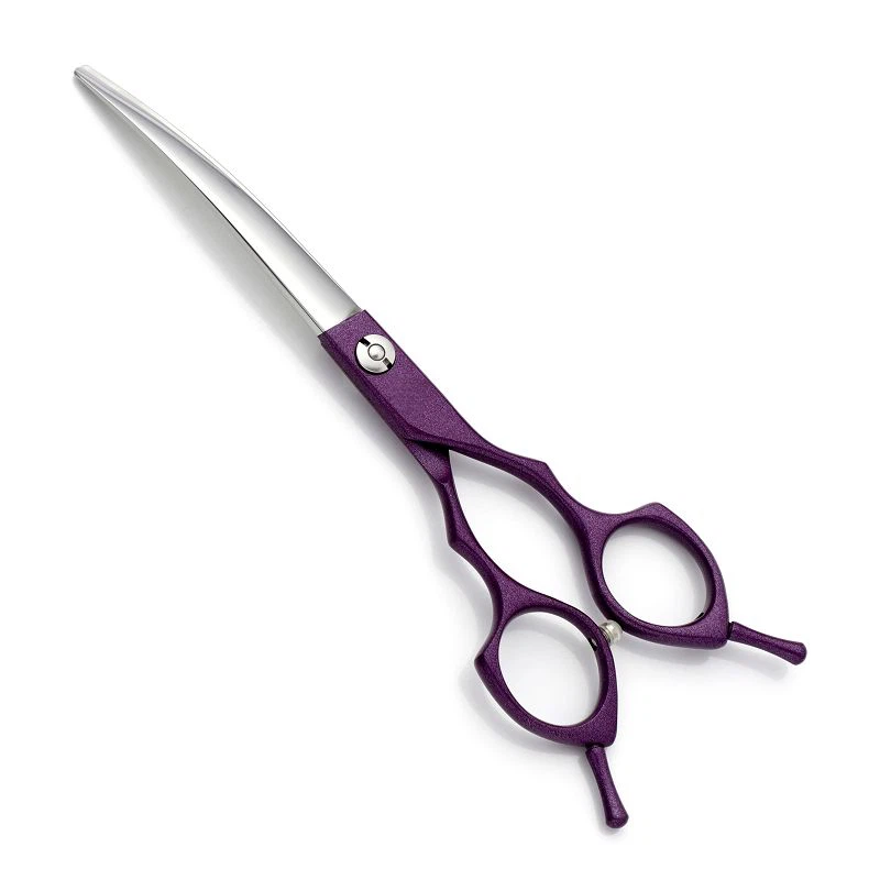 Pet Grooming Curved Scissors Paint Purple